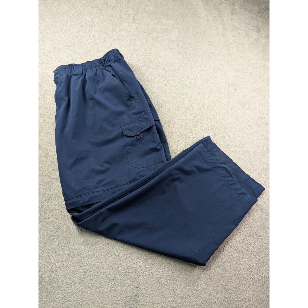 Mens Navy Blue Convertible Zip Off Cargo Hiking Pants 36x29.5 Outdoor Travel